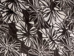 Dark Brown & White Abstract Viscose Organza Fabric