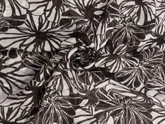 Dark Brown & White Abstract Viscose Organza Fabric