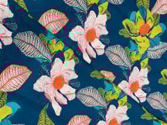Blue Floral Pure Linen Fabric - 40 Lea