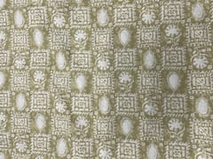 Light Olive Yellow Geometric Semilon Cotton Fabric