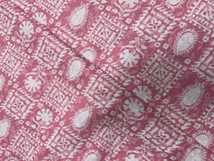 Baby Pink Geometric Semilon Cotton Fabric