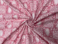 Baby Pink Geometric Semilon Cotton Fabric