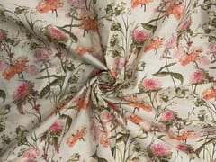 Orange Floral Samantha Cotton Fabric