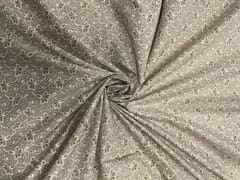 Grey Floral Cotton Brasso Fabric