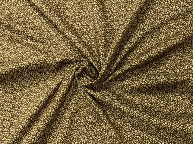 Olive Green Geometric Cotton Lizzybizzy Fabric
