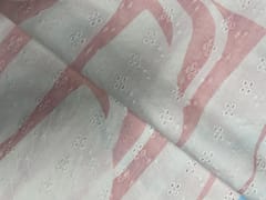 Sky Blue Abstract Cotton Hakoba Chikan Fabric