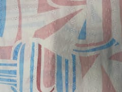 Sky Blue Abstract Cotton Hakoba Chikan Fabric