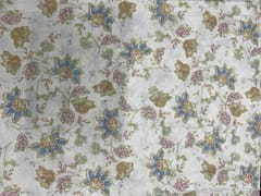 Yellow White Floral Cotton Hakoba Chikan Fabric