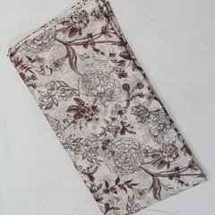 Off White colour Mal Chanderi silk printed fabric