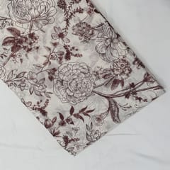 Off White colour Mal Chanderi silk printed fabric