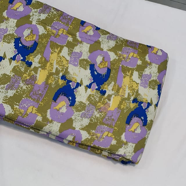 Grey Color Cotton Rayon Digital Printed Fabric