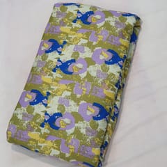 Grey Color Cotton Rayon Digital Printed Fabric