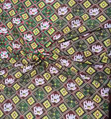 Green Color Chanderi silk printed fabric