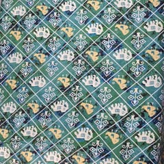 Green colour Chanderi silk printed fabric