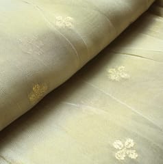 Golden Beige Gold Zari Butti Dyeable Fabric