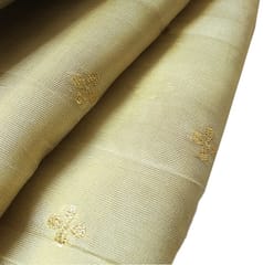 Golden Beige Gold Zari Butti Dyeable Fabric