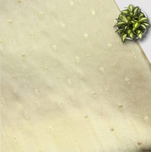 Golden Beige Gold Zari Mini Dot Dyeable Fabric