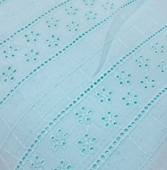 Sea Green Embroidered Cotton Hakoba Fabric