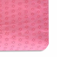 Tomato Shade Embroidered Cotton Hakoba Fabric