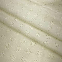Off White Embroidered Cotton Hakoba Fabric