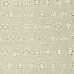 Off White Embroidered Cotton Hakoba Fabric