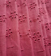 Blush Pink Embroidered Cotton Hakoba Fabric