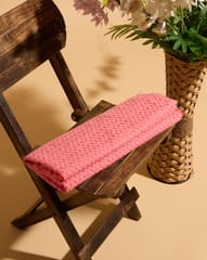 Tomato Pink Shade Embroidered Cotton Hakoba Fabric