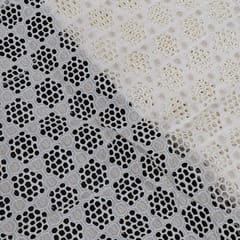 Dyeable Muslin Embroidered Fabric
