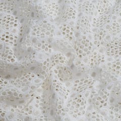Dyeable Muslin Embroidered Fabric