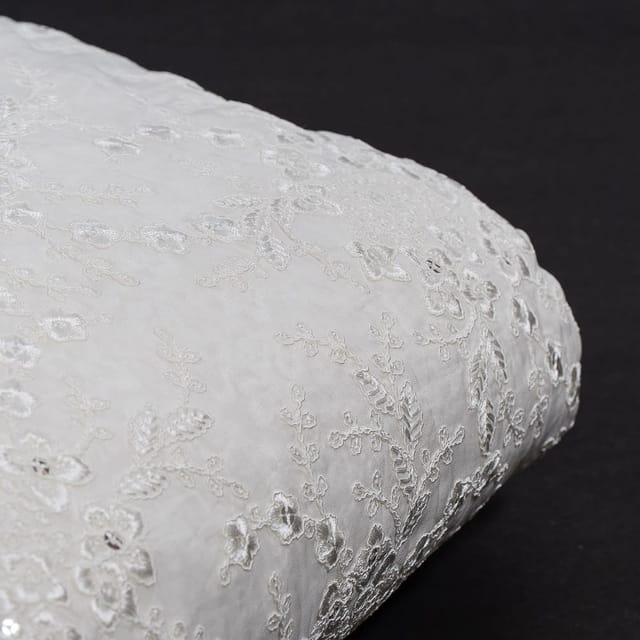 Dyeable Organza Embroidered Fabric