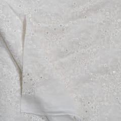 Dyeable Organza Embroidered Fabric