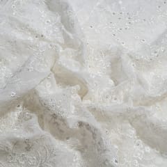 Dyeable Organza Embroidered Fabric
