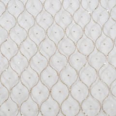 Dyeable Georgette Embroidered Fabric