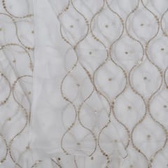 Dyeable Georgette Embroidered Fabric