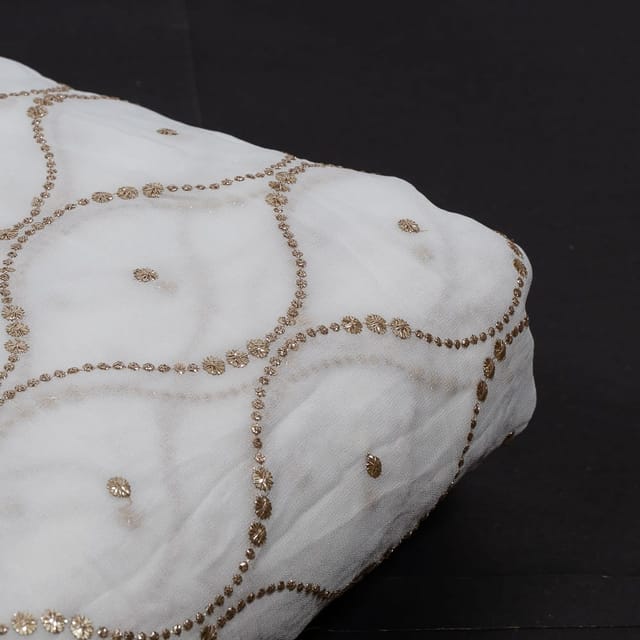 Dyeable Georgette Embroidered Fabric