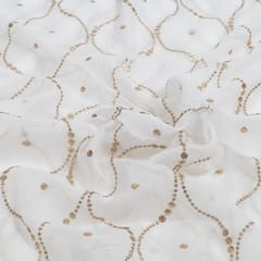 Dyeable Georgette Embroidered Fabric