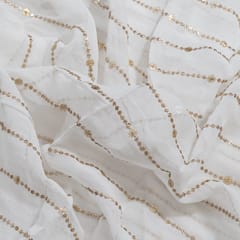 Dyeable Georgette Embroidered Fabric