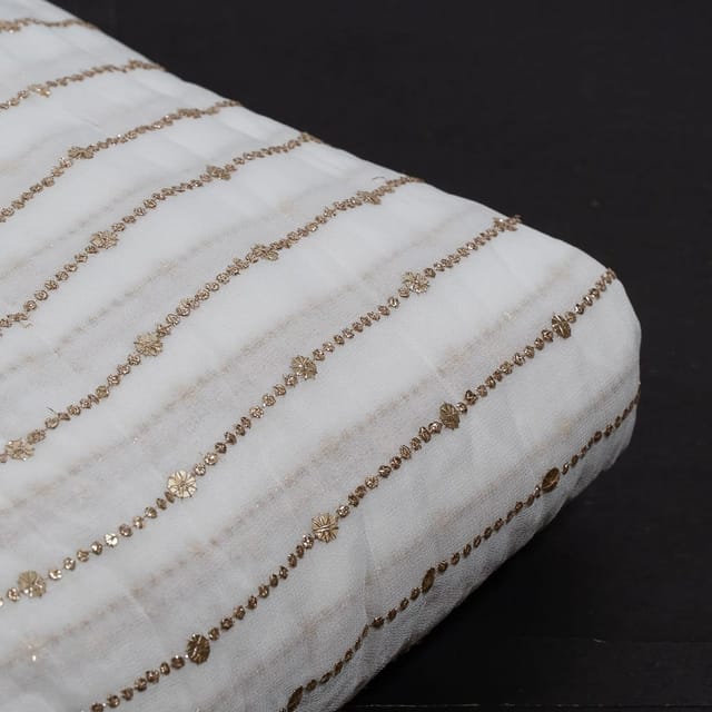 Dyeable Georgette Embroidered Fabric