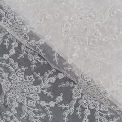 Dyeable Organza Embroidered Fabric