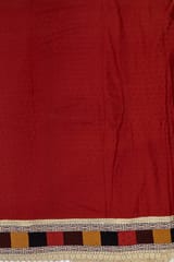 Maroon Color Cotton Chikan Embroidered Fabric