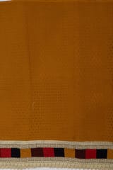 Brown Color Cotton Chikan Embroidered Fabric