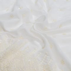 Dyeable Viscose Chanderi Embroidered Fabric