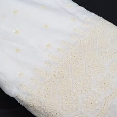 Dyeable Viscose Chanderi Embroidered Fabric