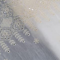 Dyeable Viscose Chanderi Embroidered Fabric