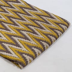 Beige n Brown Color Modal Satin Printed Fabric