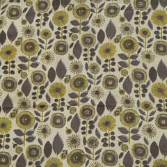 Beige n Brown Color Modal Satin Printed Fabric