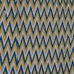 Beige n Blue Color Modal Satin Printed Fabric