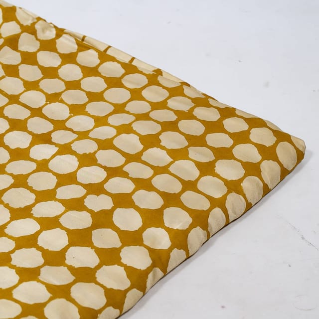 Mustard Color Modal Satin Printed Fabric