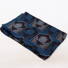 Blue Color Modal Satin Printed Fabric
