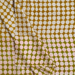 Mustard Color Modal Satin Printed Fabric